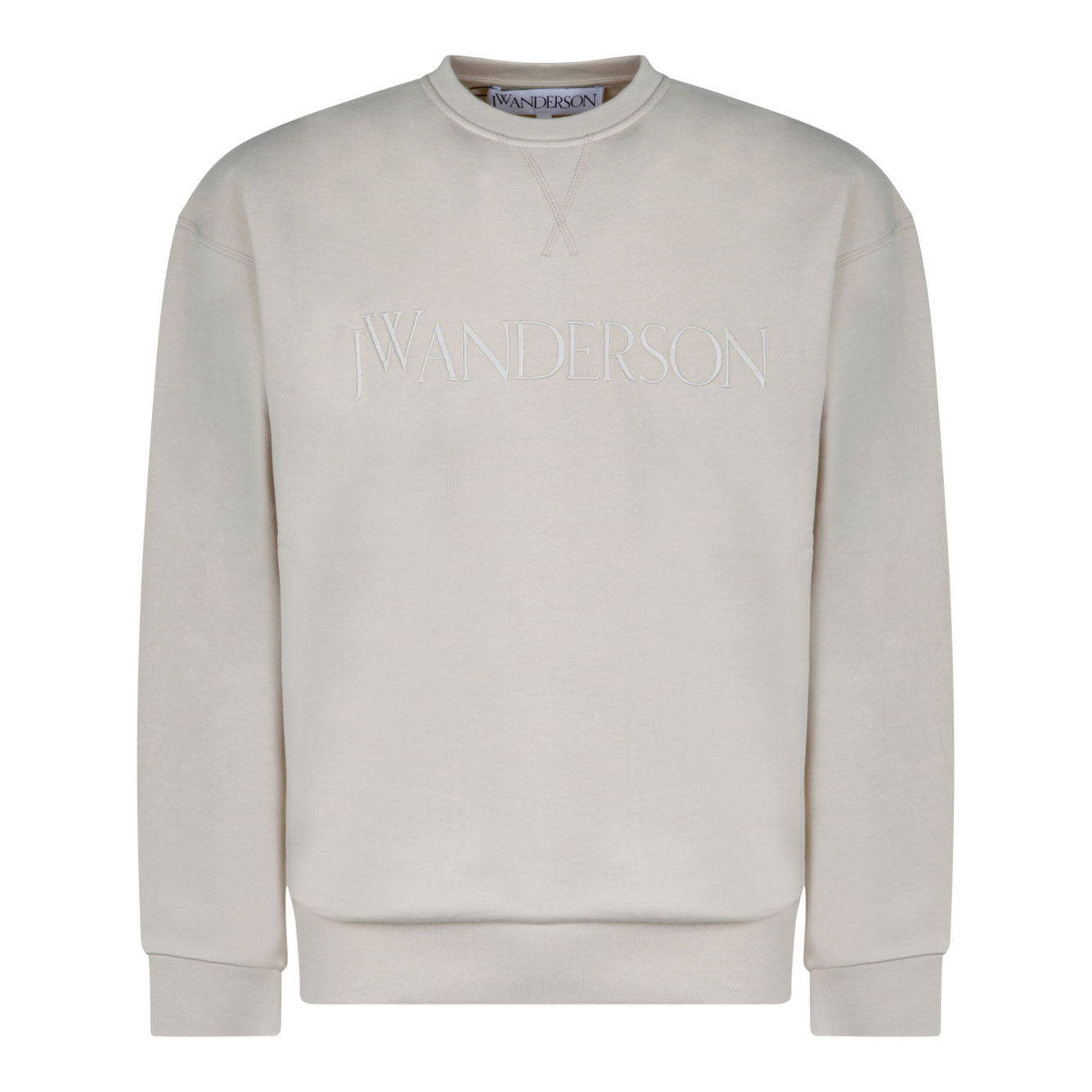 JW ANDERSON 베이지 로고 자수 스웨트 셔츠